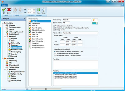 JOB ABACUS PRO - Směny