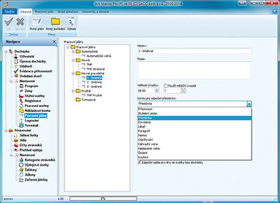 JOB ABACUS PRO - Variabilita nastavení pracovních plánů