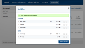 Web Client pro Job Abacus - Stravování